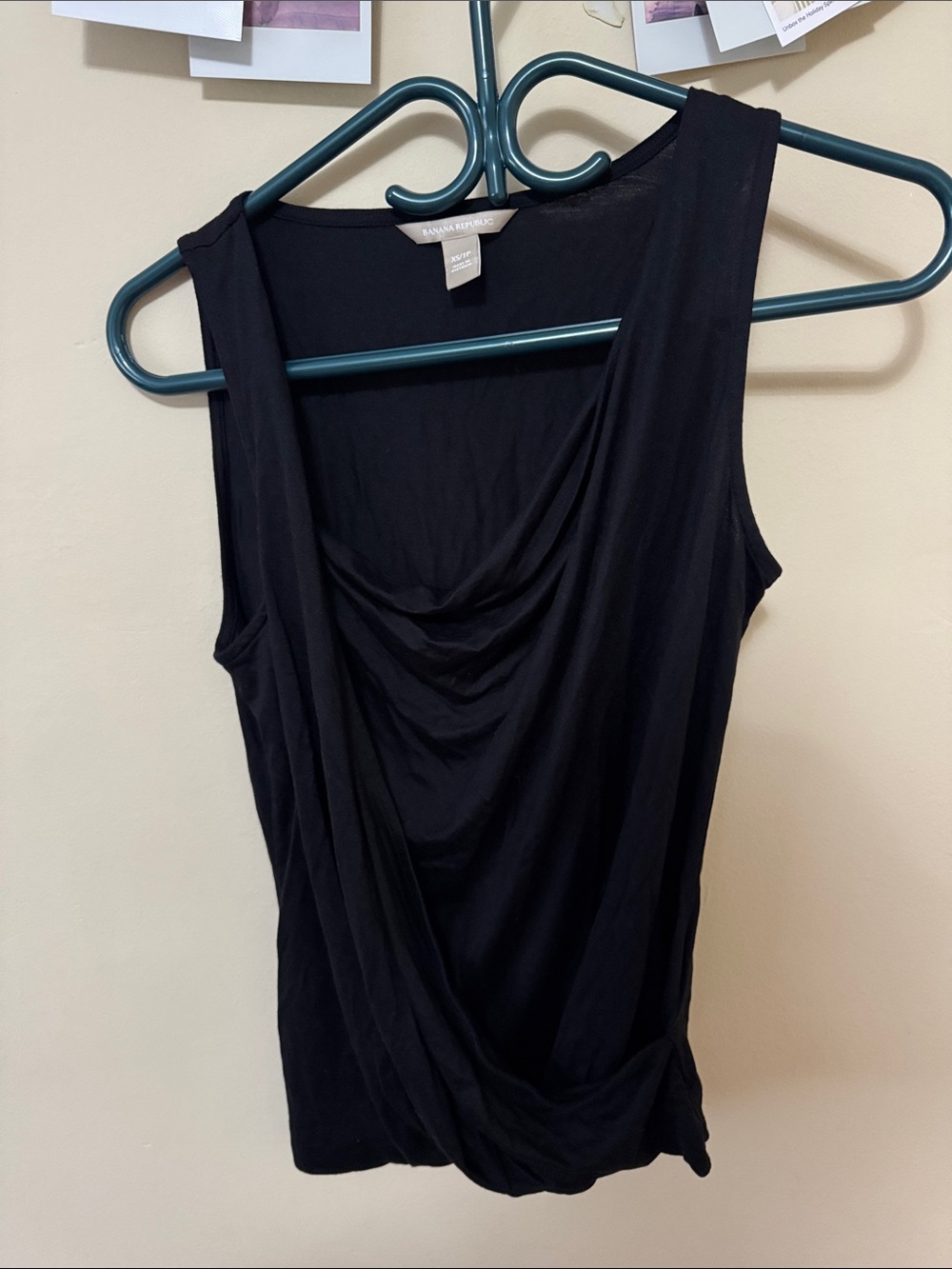 Banana Republic Black Draped Front Sleeveless Camisole